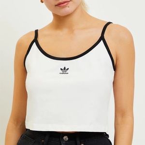 adidas White & Black Trefoil Cami Top